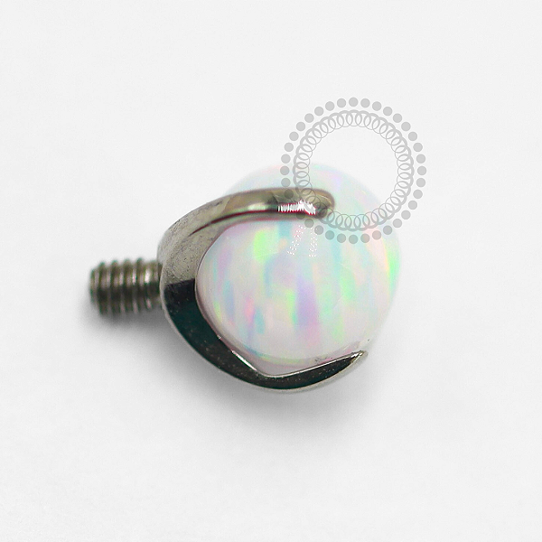 TN1519 Topo Esfera Opala Branca 1.6mm Tiânio ASTM F-136