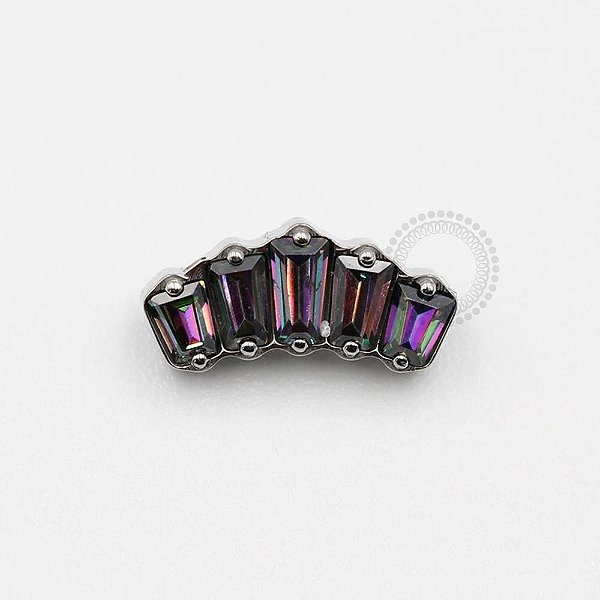 TN159 Topo Cluster 5 CZ Baguetes Titânio ASTM F136