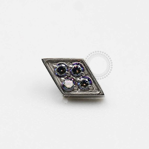 TN167 Topo Losango 4 CZ Titânio ASTM F136
