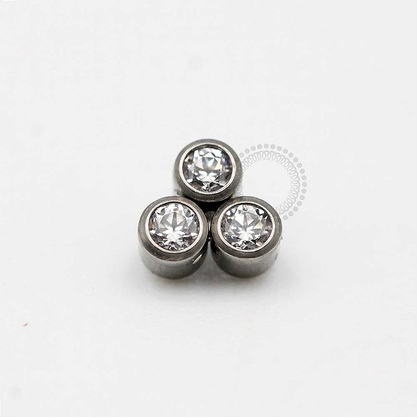 TN174 Topo Trinity Circular CZ Titânio ASTM F136