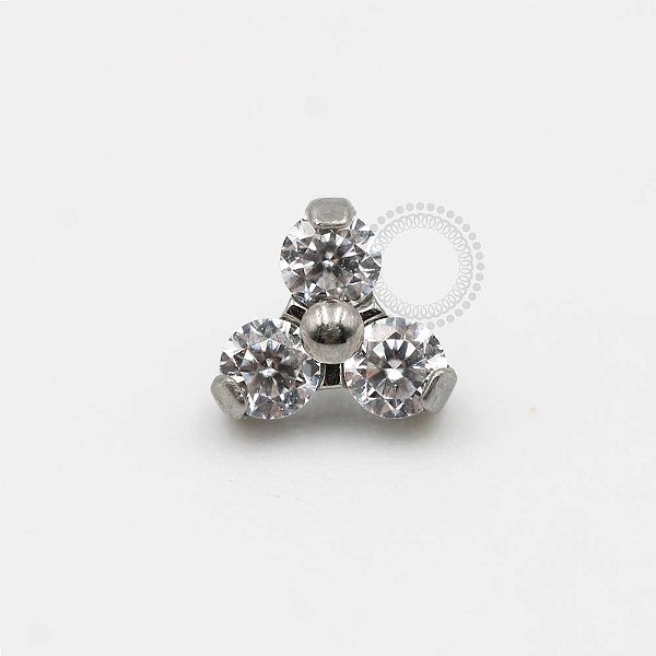 TN226 Topo Trinity CZ Cristal Titânio ASTM F136