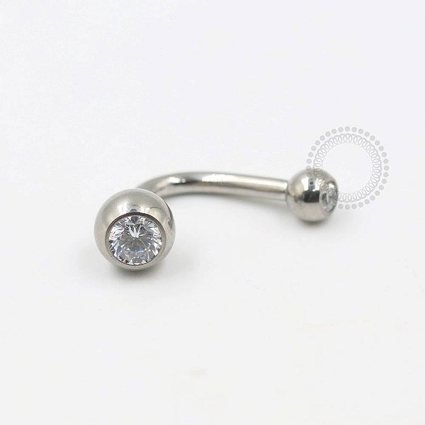 TN285 J-Bar Navel Zirconia Titânio ASTM F136