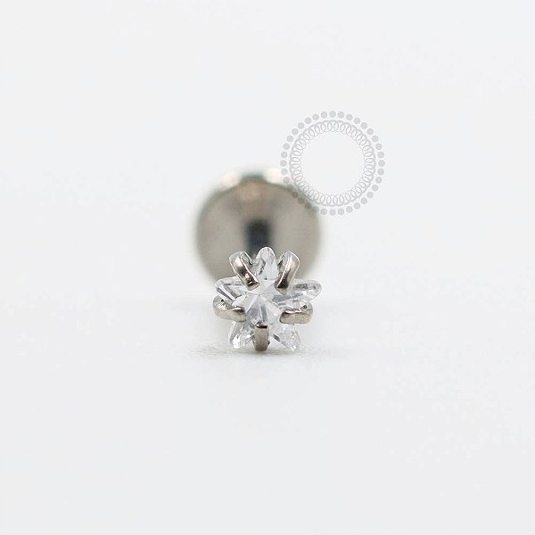 TN300 Labret Estrela CZ  Titânio ASTM F136