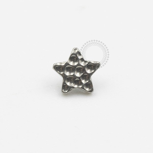 TN363 Topo Estrela Martelado Titânio ASTM F136