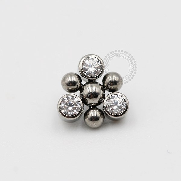 TN433 Topo Triangular CZ Esferas Titânio ASTM F136