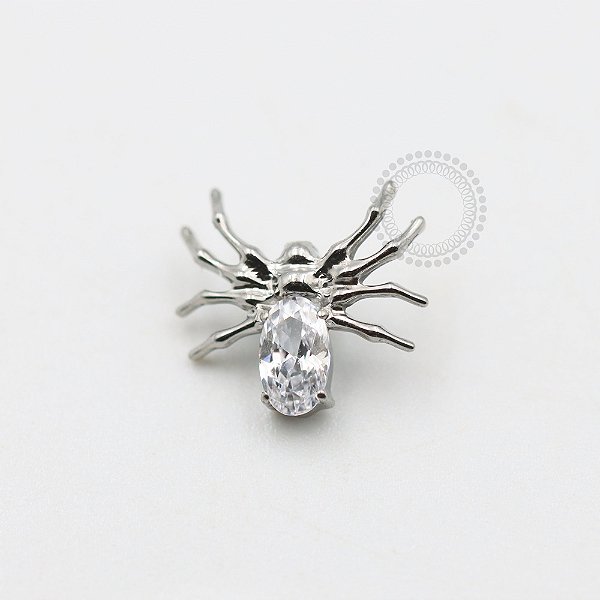 TN598 Topo  Aranha CZ Titânio ASTM F136