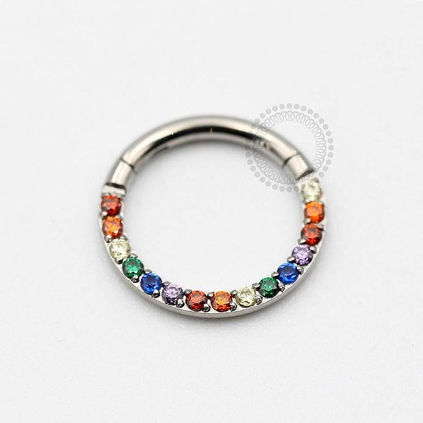 TN69 Segmento Frontal Rainbow 8mm Titânio ASTM F136