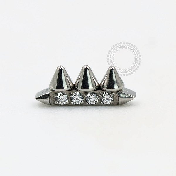 TN708 Topo Barrinha CZ Spikes Titânio ASTM F136