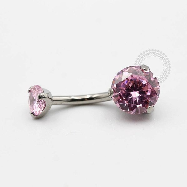 TN88 Navel CZ Cravada Rosa Titânio ASTM F136