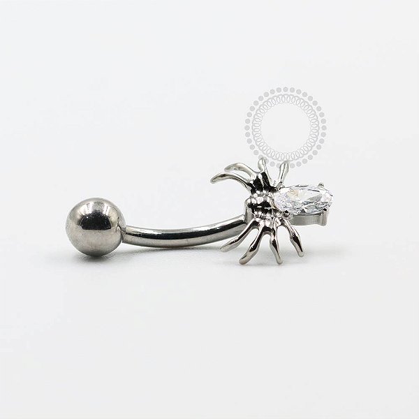 TN905 Navel Aranha CZ Titânio ASTM F136