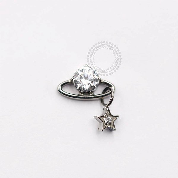 TN916 Topo Saturno Pingente Estrela Titânio ASTM F136
