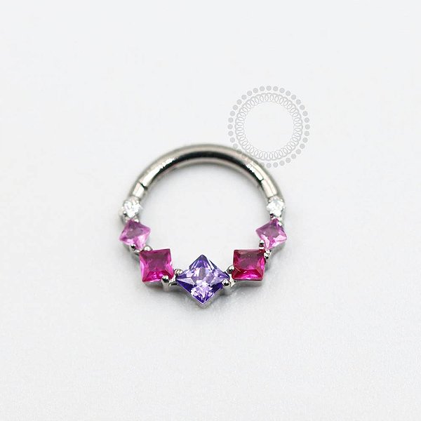 TN922 Segmento Frontal 8mm CZ Rosa Titânio ASTM F136