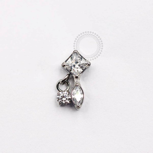 TN924 Topo Luxo CZ Pingente Zirconia Titânio ASTM F136