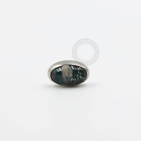 TN945 Topo Oval Pedra Ágata Titânio ASTM F136