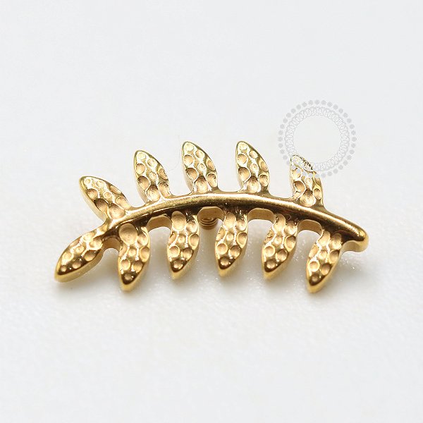TN1111 Topo Galho Martelado Titânio PVD Gold