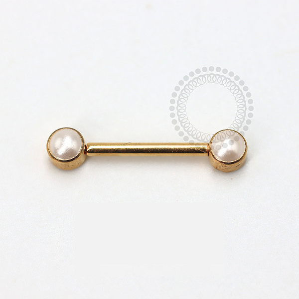 TN1180 Nipple Madrepérola Sintética Titânio PVD Gold