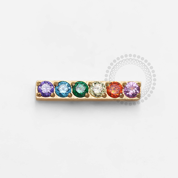 TN1290 Topo Barra Rainbow Titânio PVD Gold