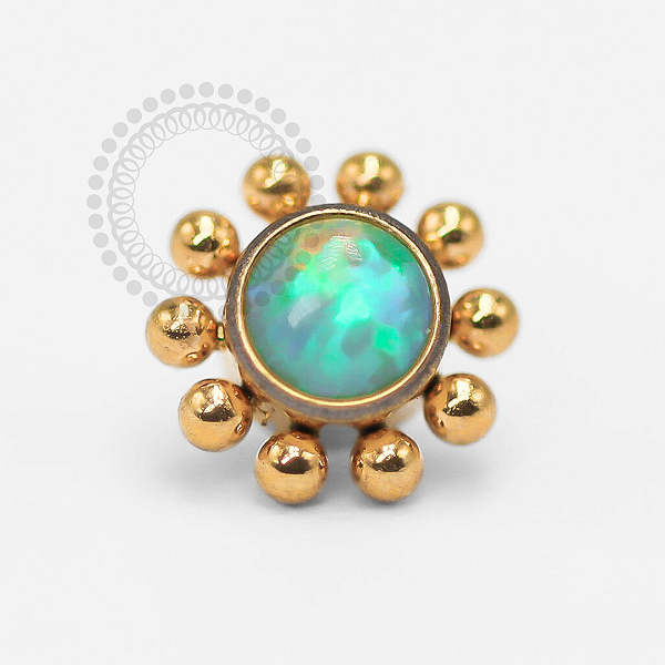 TN1339 Topo Sol Opala Verde Titânio PVD Gold