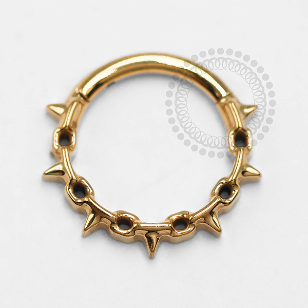 TN1379 Segmento 8mm Corrente de Espinhos Titânio PVD Gold