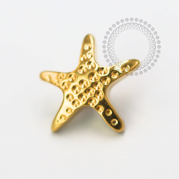 TN1595 Topo Estrela Do Mar Martelada  Titânio PVD Gold