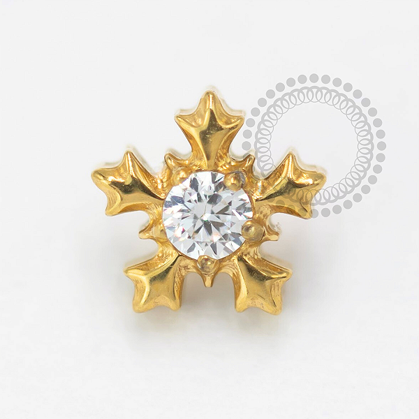 TN1644 Topo Floco de Neve CZ Titanio PVD Gold