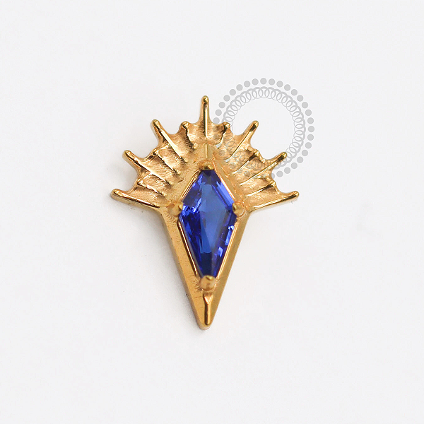 TN1809 Topo Losango Lux Azul Titânio PVD Gold