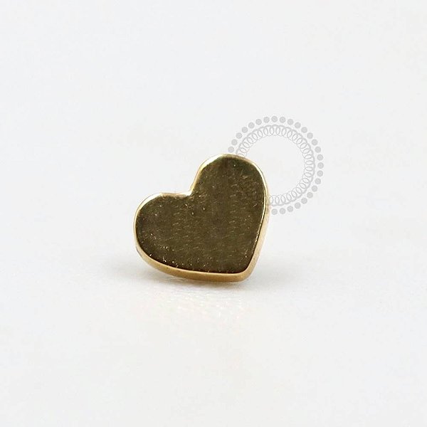 TN263 Topo Coração Liso Titânio PVD Gold