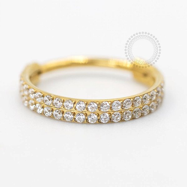 TN27 Segmento Cravejado Duplo Titânio PVD Gold