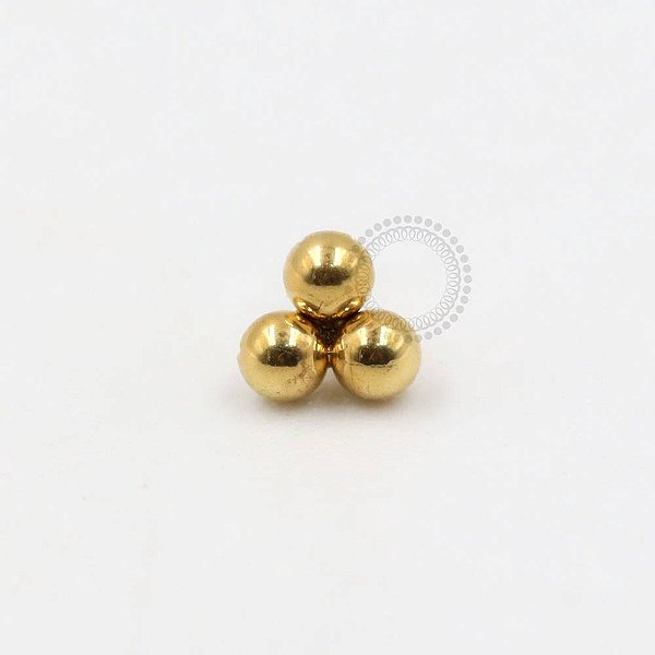 TN298 Topo 3 Esferas Titânio PVD Gold