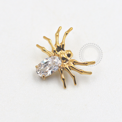 TN677 Topo Big Aranha CZ Titanio PVD Gold