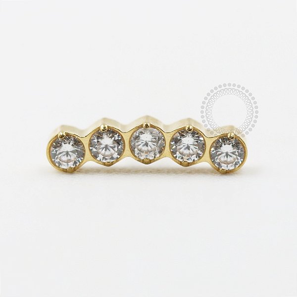 TN703 Topo Cluster 5 CZ Titanio PVD Gold