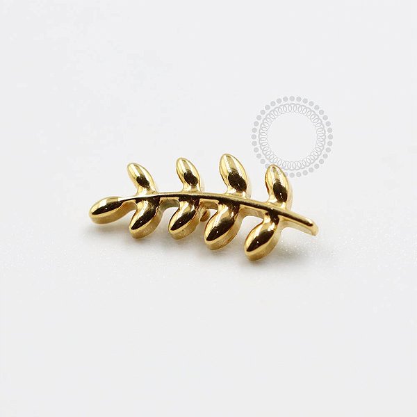 TN853 Topo Galho Folhas Lisas Titânio PVD Gold