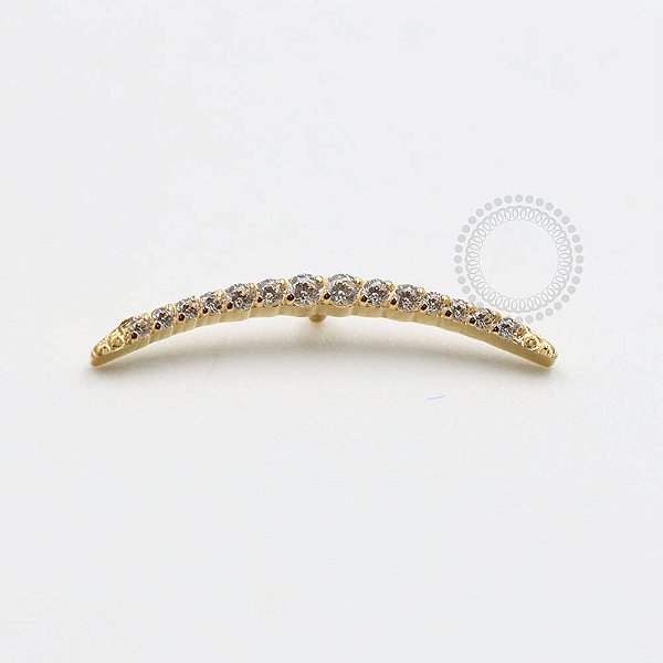 TN861 Topo Arco Cravejado Titânio PVD Gold