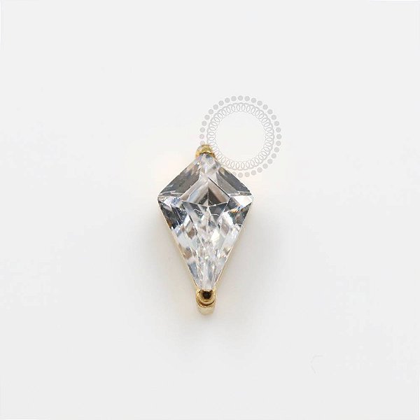 TN927 Topo Losango Zirconia Titânio PVD Gold