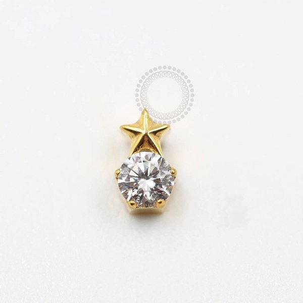 TN985 Topo Micro Estrela e CZ Titânio PVD Gold