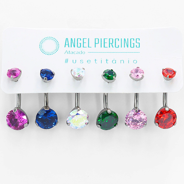KIT17 Kit Navel Piercing Titânio ASTM F-136