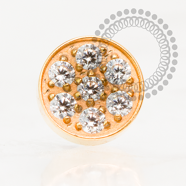 TN2189 Topo  Disco Cravejado CZ Push Pin Titânio PVD GOLD