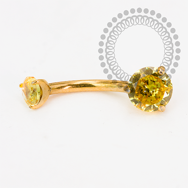 TN2200 Navel CZ  Amarela Titânio PVD Gold