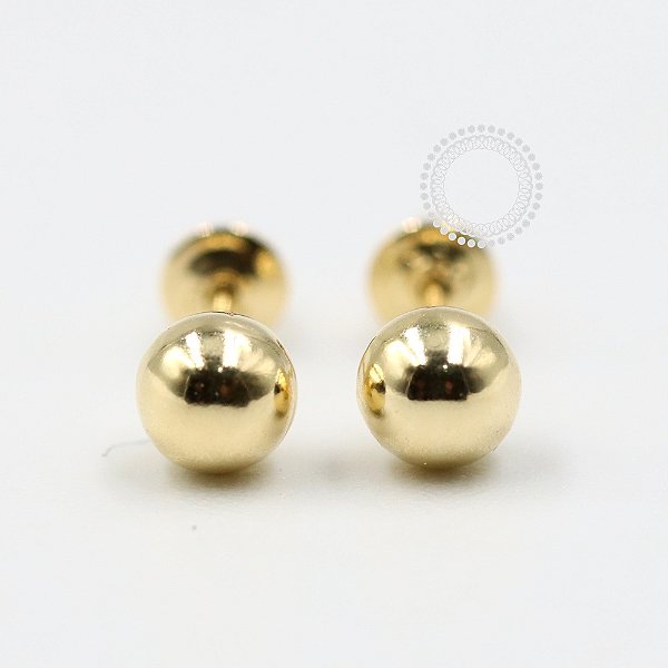 OR56 Brinco Esfera Tarraxa Baby Ouro 18K