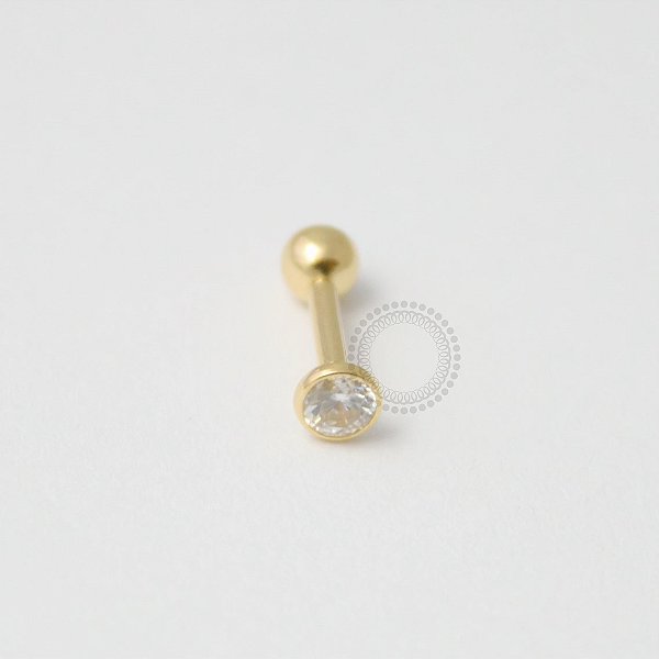 OR01 Microbell Zirconia Flat Ouro 18k  (0,204g)