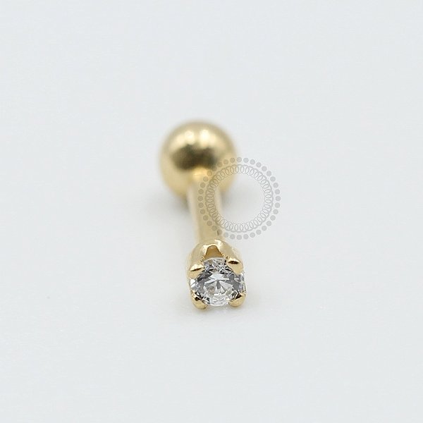 OR08 Microbell Zirconia Cravada Ouro 18k