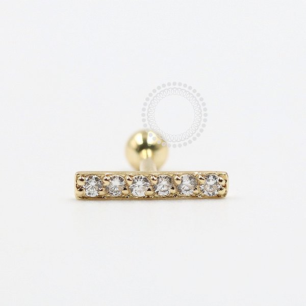 OR50 Microbell Barra 6 CZ Ouro 18K