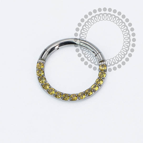 TN2251 Segmento Frontal CZ Amarelo Titanio ASTM F136