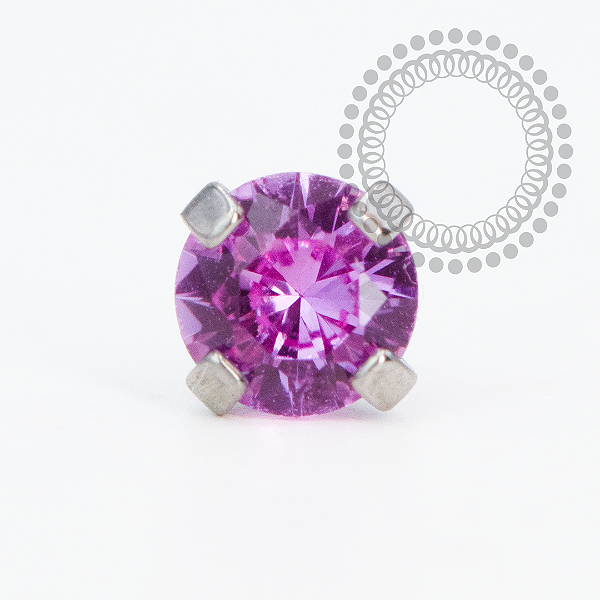 TT66 Topo CZ  Rose ProngSet Push Pin Titânio Mill®