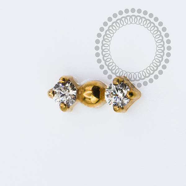 TN2286 Topo Mini Gravatinha CZ Titânio PVD Gold