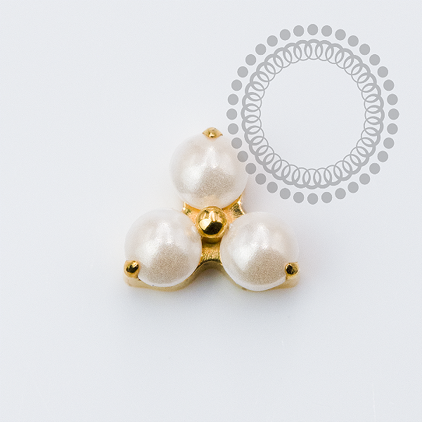 TN2322 Topo Trinity Lux Pérola Push Pin Titânio PVD Gold