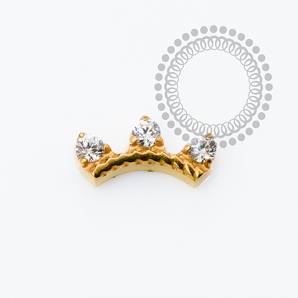 TN2347 Topo Arco 3 CZ  Titânio PVD Gold