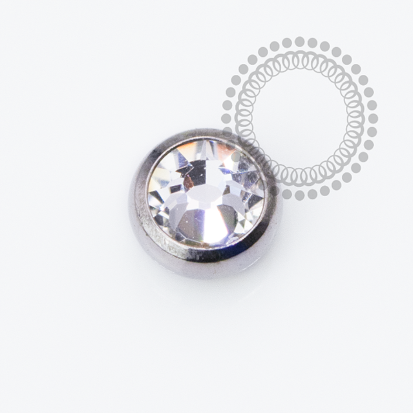 TT79  Topo Pedra Cristal  2.7mm Push Pin Titânio Mill®