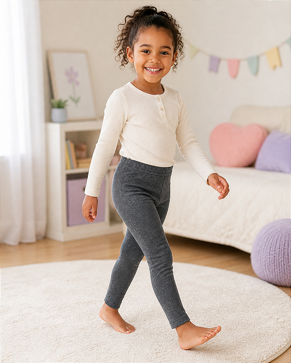Calça Legging Infantil Cinza Escuro
