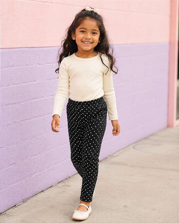 Calça Legging Infantil Poá